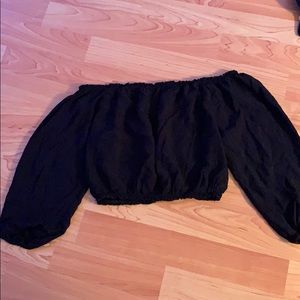 Black off the shoulder top